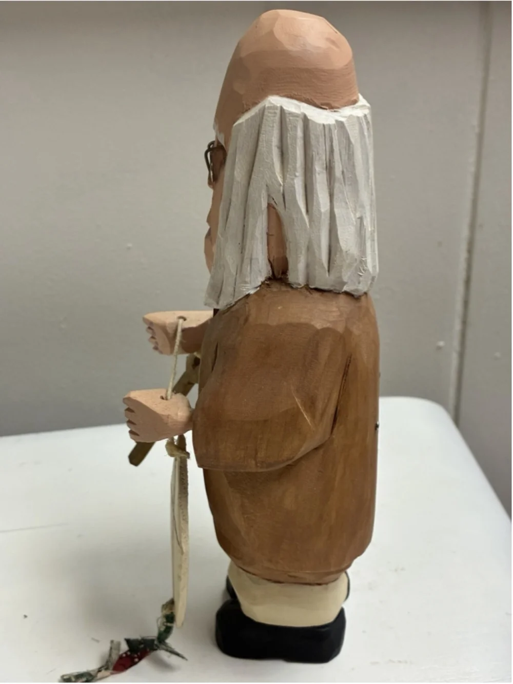 2000 Vintage Folk Art Wood Carved Ben Franklin John & Gloria Broniak 8” SIGNED